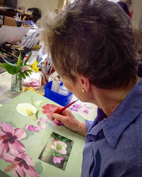 Sue Friedel working, 2010